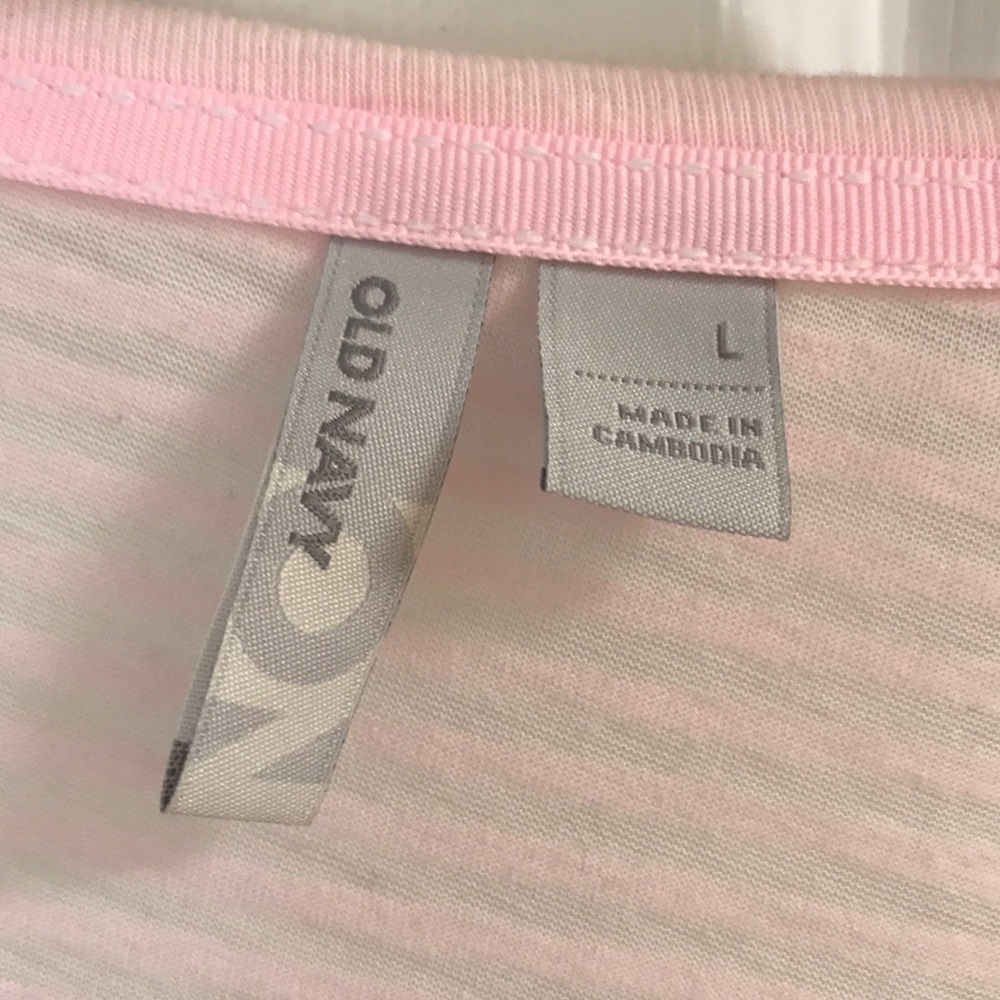 Pink white stripes thin button down - Picture 2 of 3